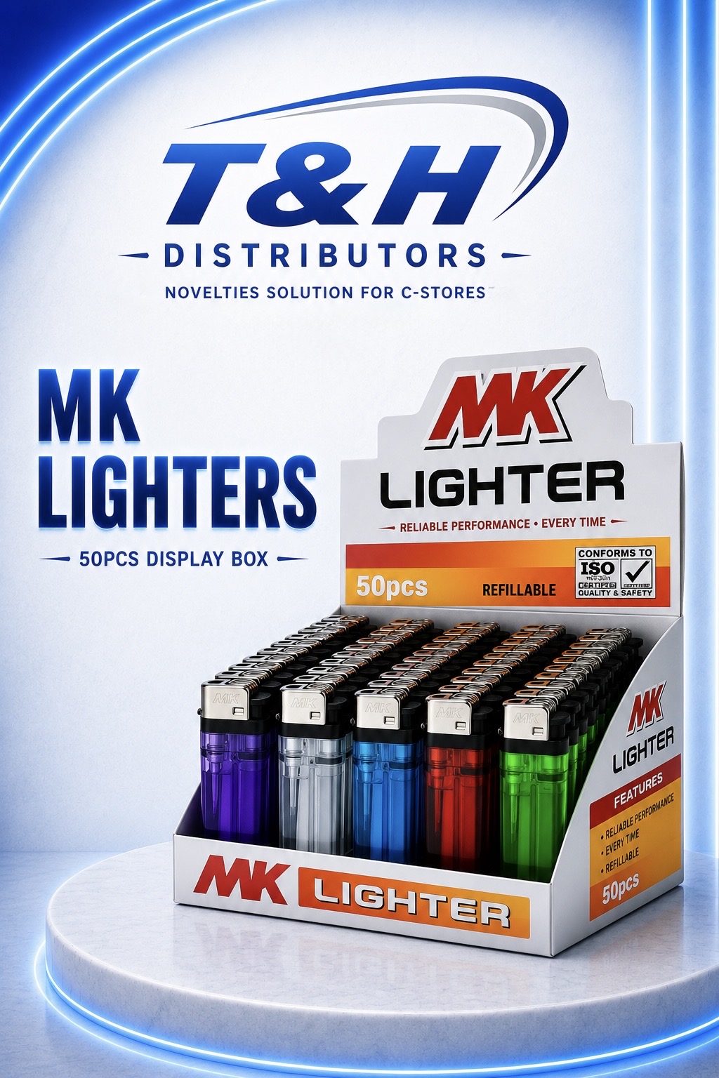 MK lighters, 50-piece display box