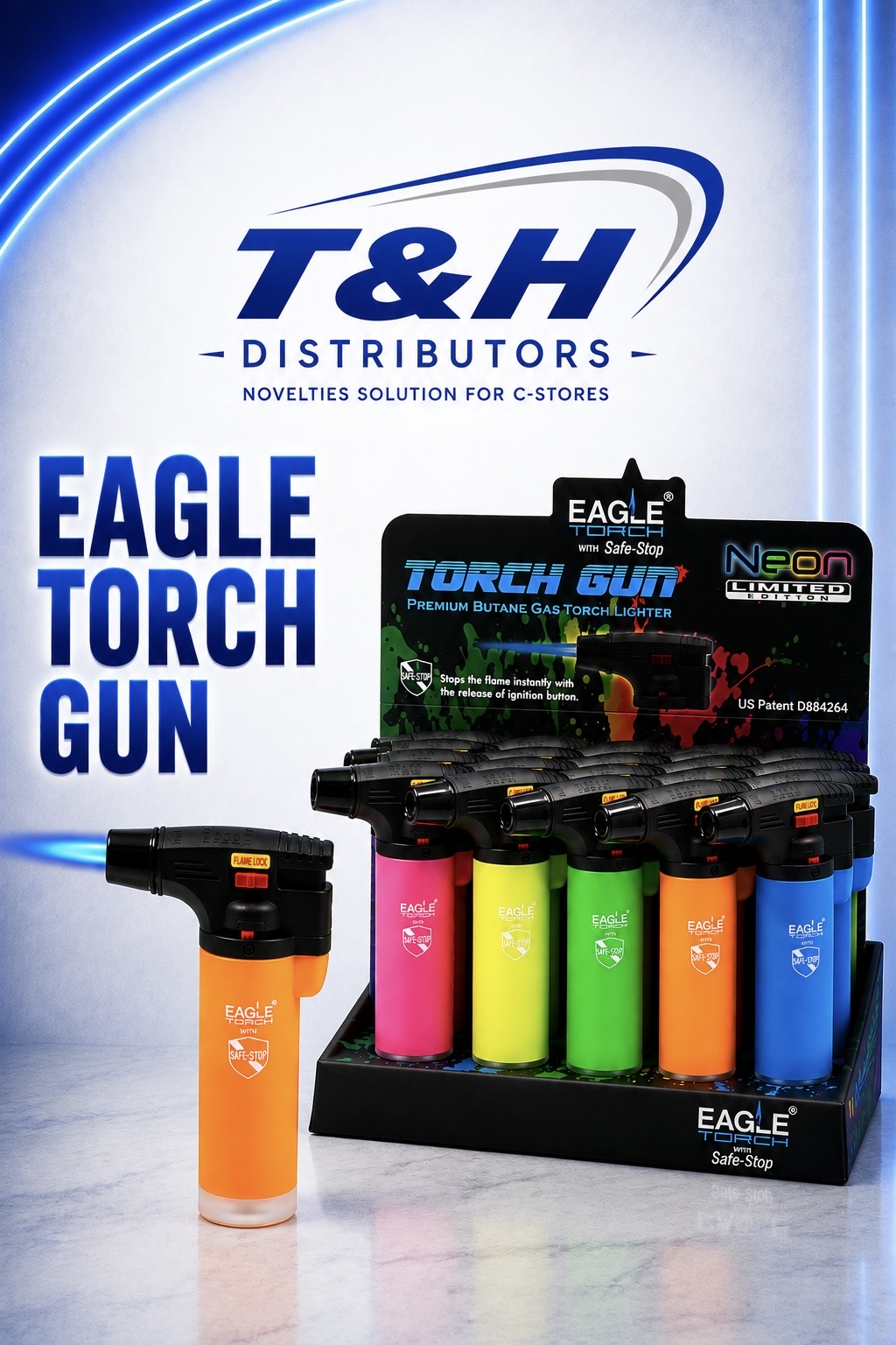 Eagle Torch gun lighter, neon limited edition